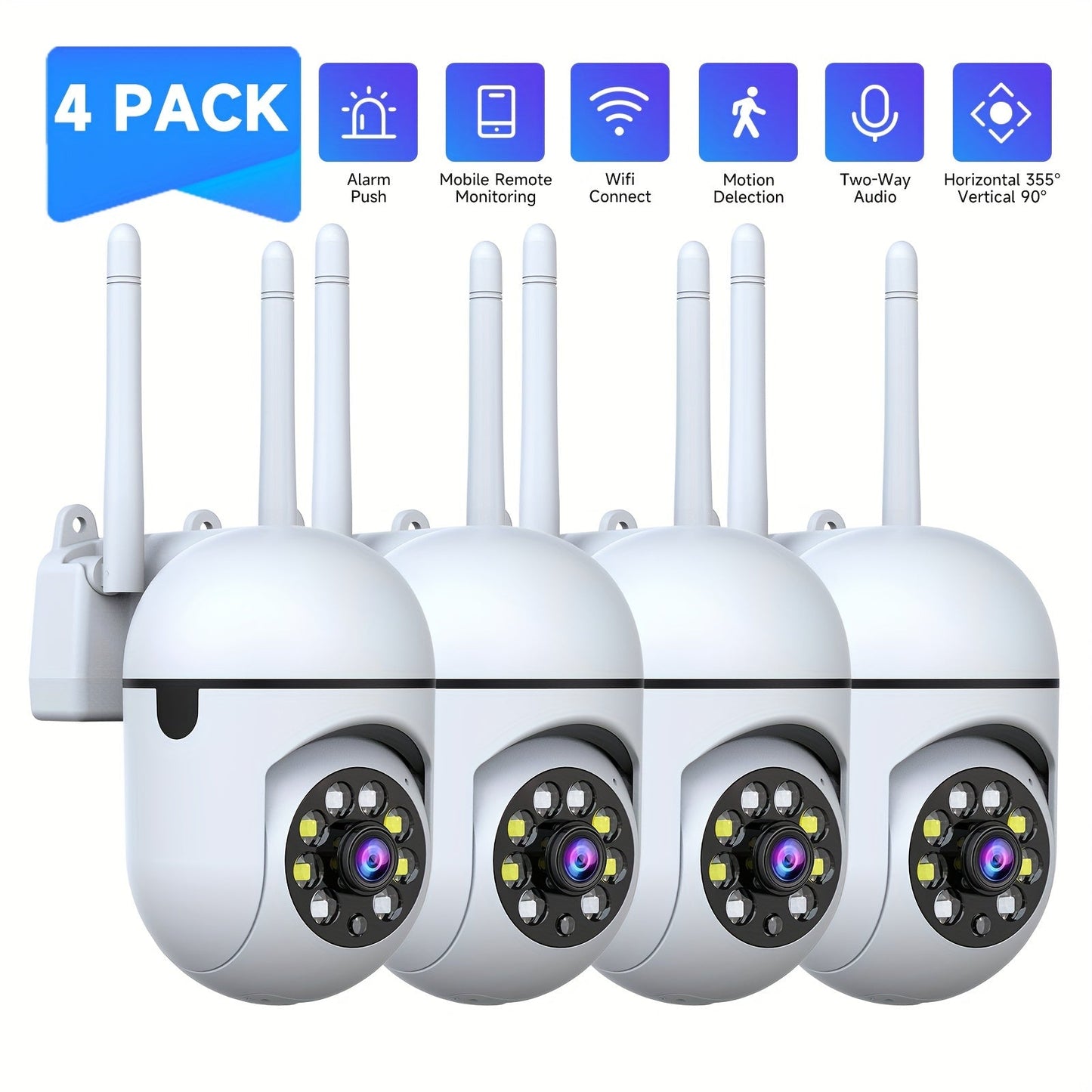Mini Cam 4PCS – 1080P HD Smart Security Cameras with Night Vision & Wi-Fi